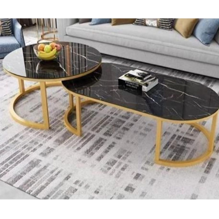 Glass Top Nesting Coffee Table set(2pcs)