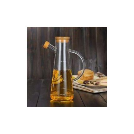 Glass oil/vinegar jar with bamboo lid