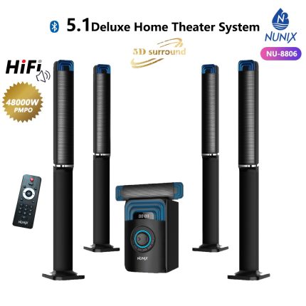 Nunix 5.1 Deluxe Home Theater system super music system-nu -8806