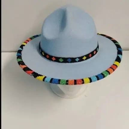 White beaded African print hut